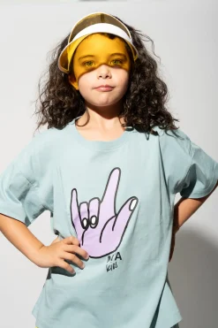 Marques ' Almeida Jersey | Tops | HAND PRINT T-SHIRT TURQUOISE