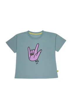 Marques ' Almeida Jersey | Tops | HAND PRINT T-SHIRT TURQUOISE