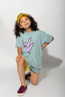Marques ' Almeida Jersey | Tops | HAND PRINT T-SHIRT TURQUOISE
