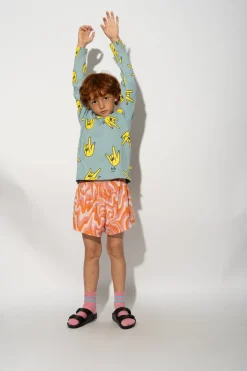 Marques ' Almeida Jersey | Tops | HANDS PRINT LONG SLEEVE TOP TURQUOISE