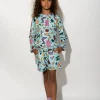 Marques ' Almeida Swimwear | SQUIGGLE PRINT LONG SLEEVE SWIM TOP TURQUOISE
