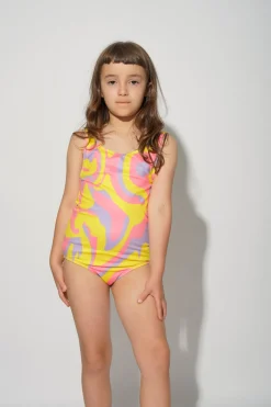 Marques ' Almeida Swimwear | WAVY PRINT SWIMSUIT MULTICOLOUR