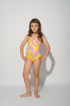 Marques ' Almeida Swimwear | WAVY PRINT SWIMSUIT MULTICOLOUR
