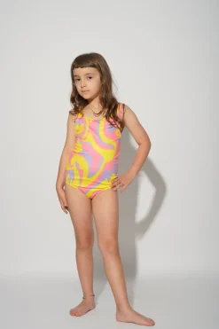 Marques ' Almeida Swimwear | WAVY PRINT SWIMSUIT MULTICOLOUR