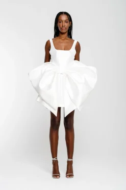 Marques ' Almeida Bridal | BIG BOW MINI DRESS WHITE