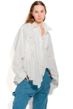 Marques ' Almeida Tops | CINCHED PLEATED SHIRT WHITE