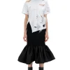 Marques ' Almeida Tops | Tops | DISTRESSED T-SHIRT WITH FEATHERS WHITE