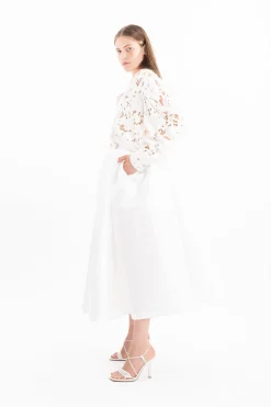 Marques ' Almeida Bridal | Tops | EMBROIDERED PUFF SLEEVE SHIRT WHITE