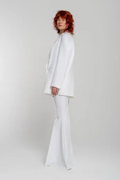 Marques ' Almeida Bridal | EXTREME FLARE TROUSERS WHITE