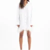 Marques ' Almeida Bridal | Tops | FEATHER HEM SHIRT DRESS WHITE
