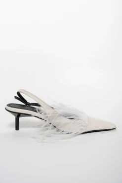 Marques ' Almeida Shoes | Bridal | FEATHER SLING BACKS WHITE