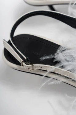 Marques ' Almeida Shoes | Bridal | FEATHER SLING BACKS WHITE