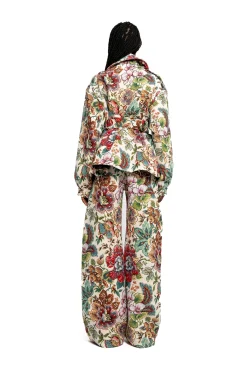 Marques ' Almeida Outerwear | WHITE FLORAL BROCADE CROPPED TRENCH COAT STYLE JACKET MULTICOLOUR