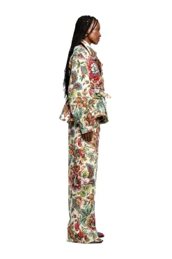 Marques ' Almeida Outerwear | WHITE FLORAL BROCADE CROPPED TRENCH COAT STYLE JACKET MULTICOLOUR