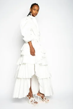 Marques ' Almeida Bottoms | FRILL BAIANA SKIRT WHITE