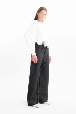 Marques ' Almeida Tops | Tops | FRILL HEM SWEATSHIRT WHITE