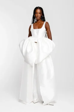 Marques ' Almeida Bridal | FRONT BOW TOP WHITE