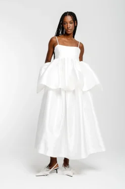 Marques ' Almeida Bridal | HIGH WAIST PLEATED FULL SKIRT WHITE