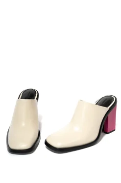 Marques ' Almeida Shoes | LEATHER MULE W/ M'A HEEL WHITE