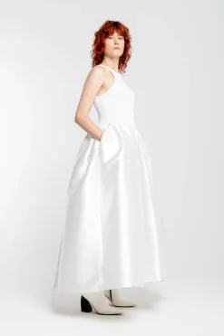 Marques ' Almeida Bridal | LONG DRESS WITH FULL SKIRT WHITE