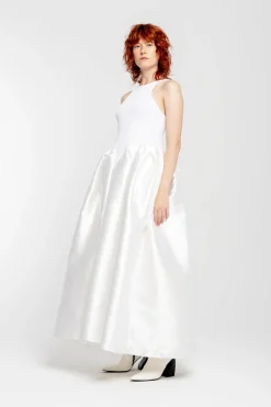 Marques ' Almeida Bridal | LONG DRESS WITH FULL SKIRT WHITE