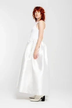 Marques ' Almeida Bridal | LONG DRESS WITH FULL SKIRT WHITE