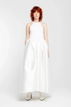 Marques ' Almeida Bridal | LONG DRESS WITH FULL SKIRT WHITE