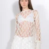 Marques ' Almeida Knitwear | Tops | NET LONG SLEEVE TOP WHITE