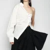 Marques ' Almeida Tops | Tops | ONE SHOULDER DRAPED SHIRT WHITE