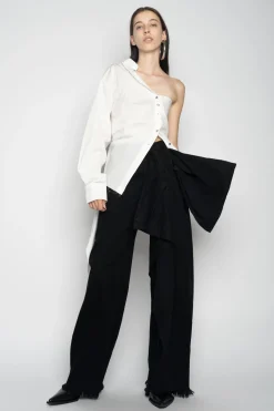 Marques ' Almeida Tops | Tops | ONE SHOULDER DRAPED SHIRT WHITE
