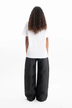 Marques ' Almeida Tops | Tops | OVERSIZED T-SHIRT WITH GOLD LOGO WHITE