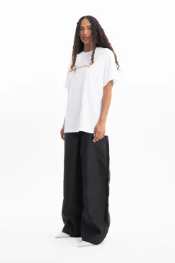Marques ' Almeida Tops | Tops | OVERSIZED T-SHIRT WITH GOLD LOGO WHITE