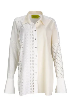 Marques ' Almeida Tops | Tops | PATCHWORK DECONSTRUCTED SHIRT WHITE