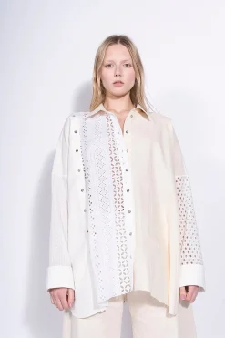 Marques ' Almeida Tops | Tops | PATCHWORK DECONSTRUCTED SHIRT WHITE