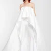 Marques ' Almeida Bridal | PLEATED STRAPLESS TRAIN TOP WHITE