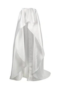 Marques ' Almeida Bridal | PLEATED STRAPLESS TRAIN TOP WHITE