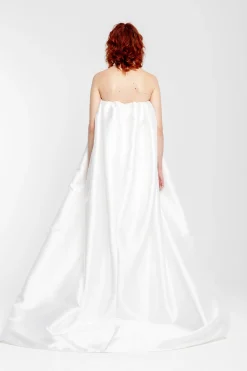 Marques ' Almeida Bridal | PLEATED STRAPLESS TRAIN TOP WHITE