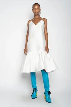 Marques ' Almeida Dresses | Dresses | PUFF HEM SLIP DRESS WHITE