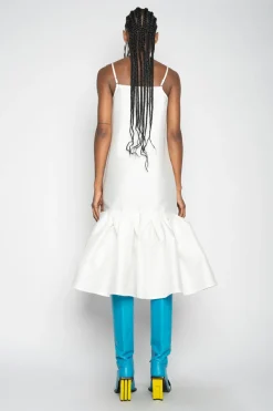 Marques ' Almeida Dresses | Dresses | PUFF HEM SLIP DRESS WHITE
