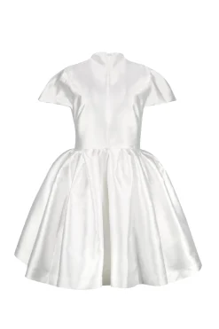 Marques ' Almeida Bridal | SHORT SLEEVE PUFF SKIRT DRESS WHITE