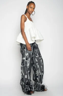 Marques ' Almeida Tops | SLEEVELESS PUFF HEM TOP WHITE