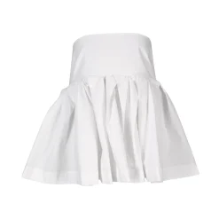 Marques ' Almeida Tops | Tops | STRAPLESS PEPLUM TOP WHITE