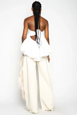 Marques ' Almeida Tops | Tops | STRAPLESS PEPLUM TOP WHITE
