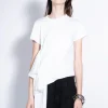Marques ' Almeida Tops | T-SHIRT WITH SIDE BOW WHITE