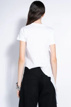 Marques ' Almeida Tops | T-SHIRT WITH SIDE BOW WHITE