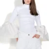 Marques ' Almeida Tops | TURTLENECK PUFF SLEEVE TOP WHITE