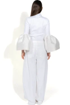 Marques ' Almeida Tops | TURTLENECK PUFF SLEEVE TOP WHITE