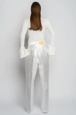 Marques ' Almeida Bottoms | Bridal | WIDE LEG TROUSERS WHITE