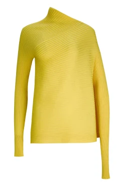 Marques ' Almeida Knitwear | Tops | DRAPED JUMPER IN MERINO KNIT YELLOW