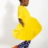 Marques ' Almeida Jersey | Dresses | GATHERED JERSEY T-SHIRT DRESS YELLOW